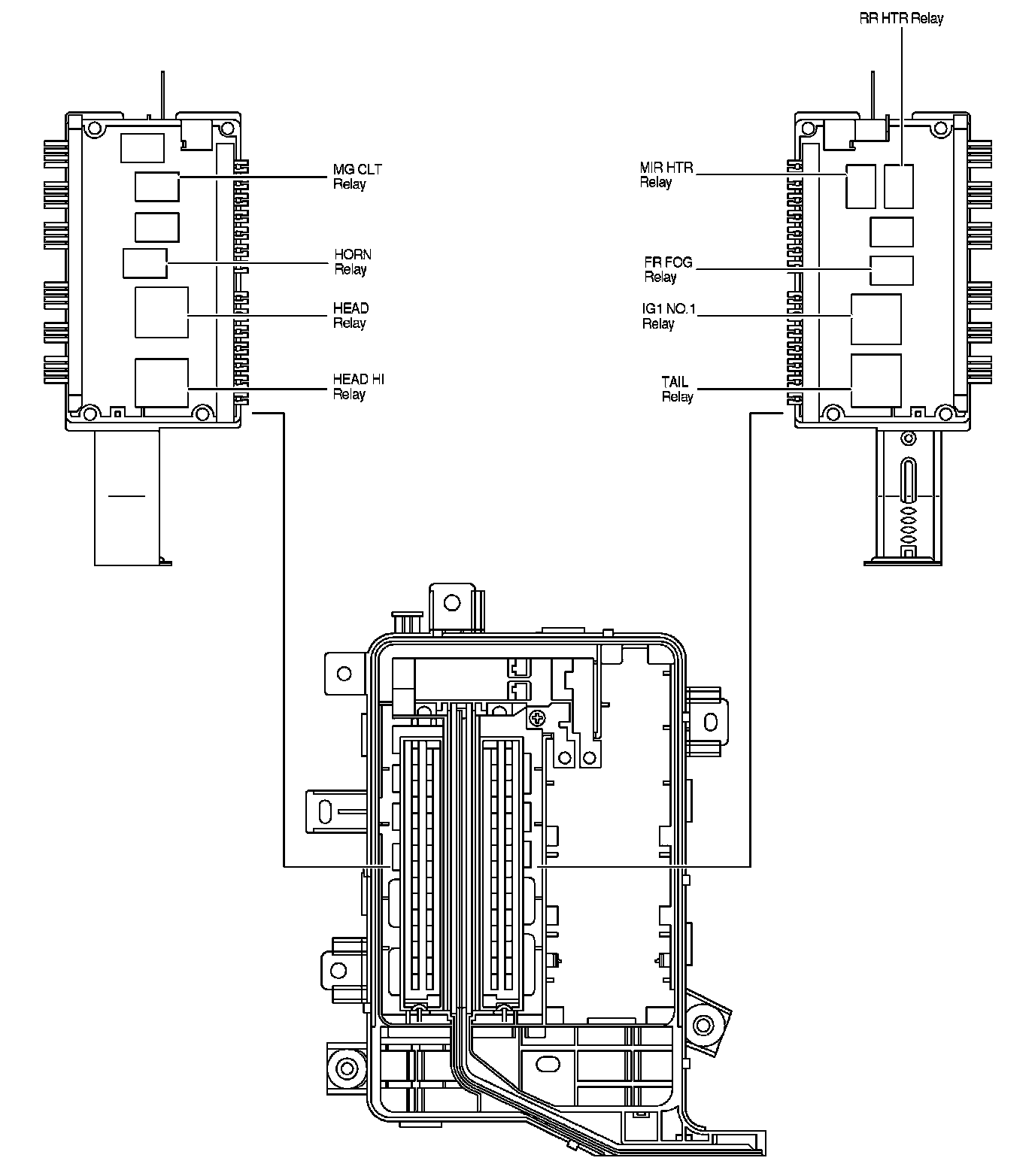 Compressor Clutch Relay: Locations — 2005 Lexus LX 470 V8-4.7L (2UZ-FE ...