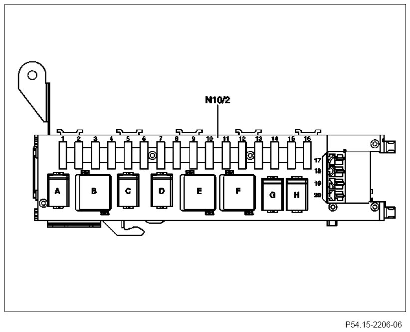 GF54.15-P-1256-01P Fuse Assignment Of Rear Fuse And Relay Box — 2003 ...