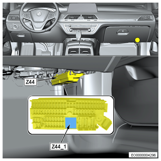 Z44 Front right power distribution box — 2019 BMW M5 Base Service ...