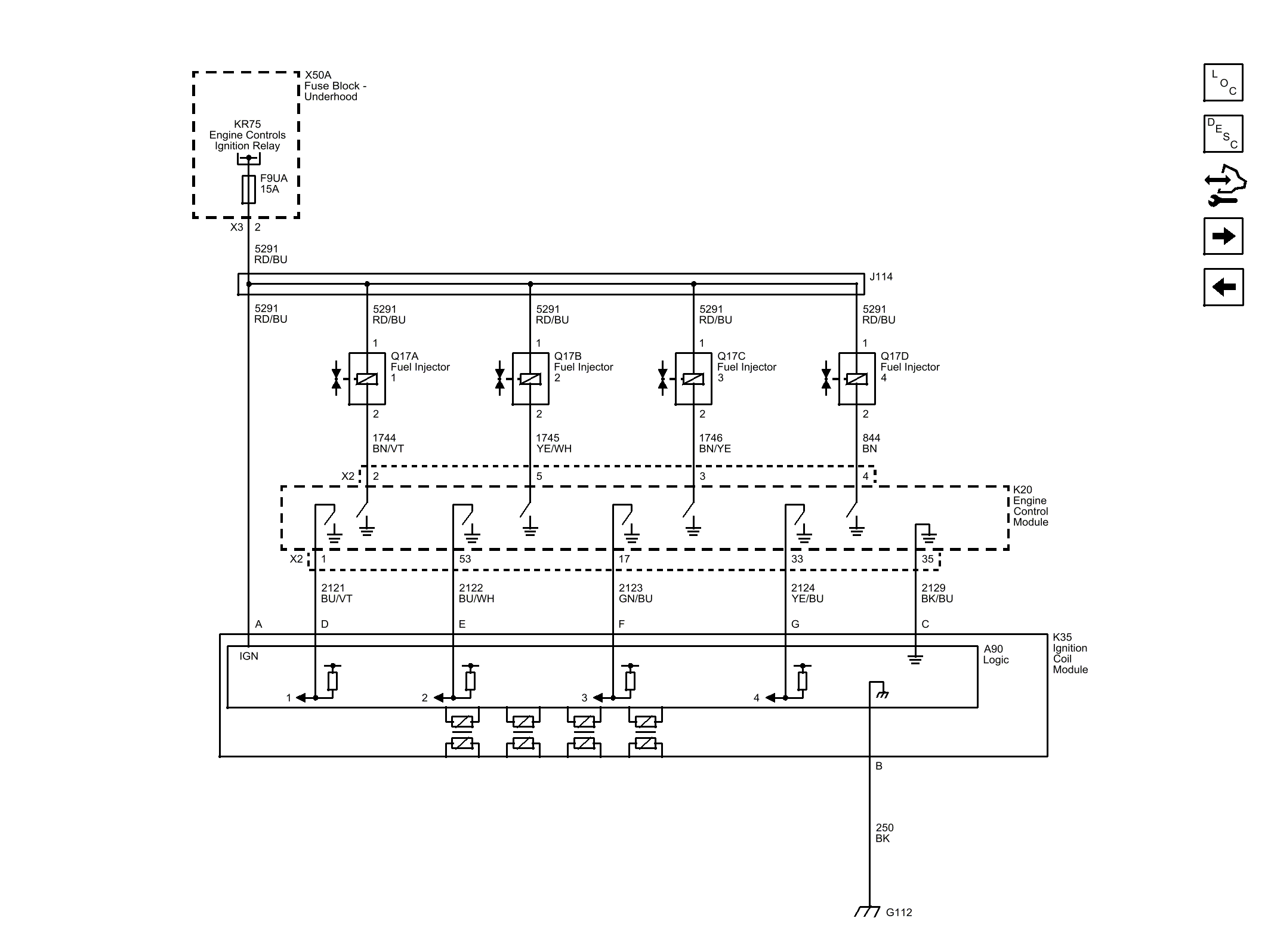 Fuel Controls - Fuel Injectors and Ignition Controls Wiring Schematics ...